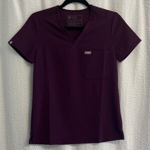 FIGS Deep Purple Catarina One-Pocket Scrub Top - XXS
